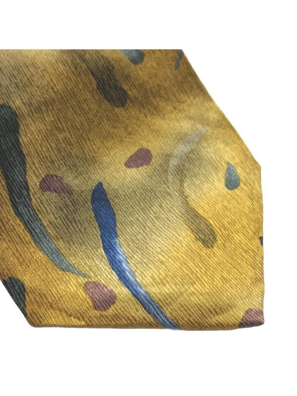 Cocktail Colors Blue Gold Geometric Tie - Picture 3 of 7